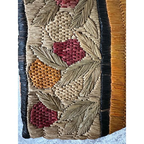 Raffia/Straw Tea Cozy raffia straw cottage Primitive Lined berry 10x8” - Picture 10 of 16